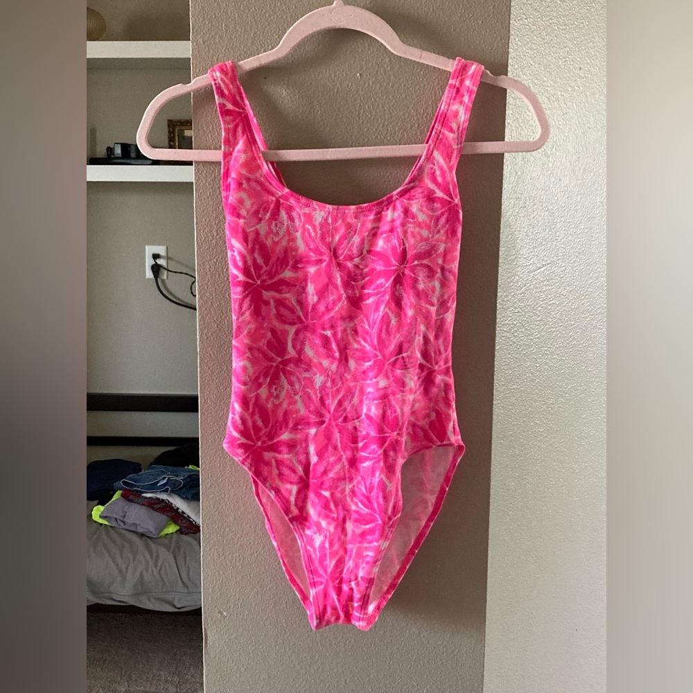 Bermuda Beachwear hot neon pink one piece swimsuit